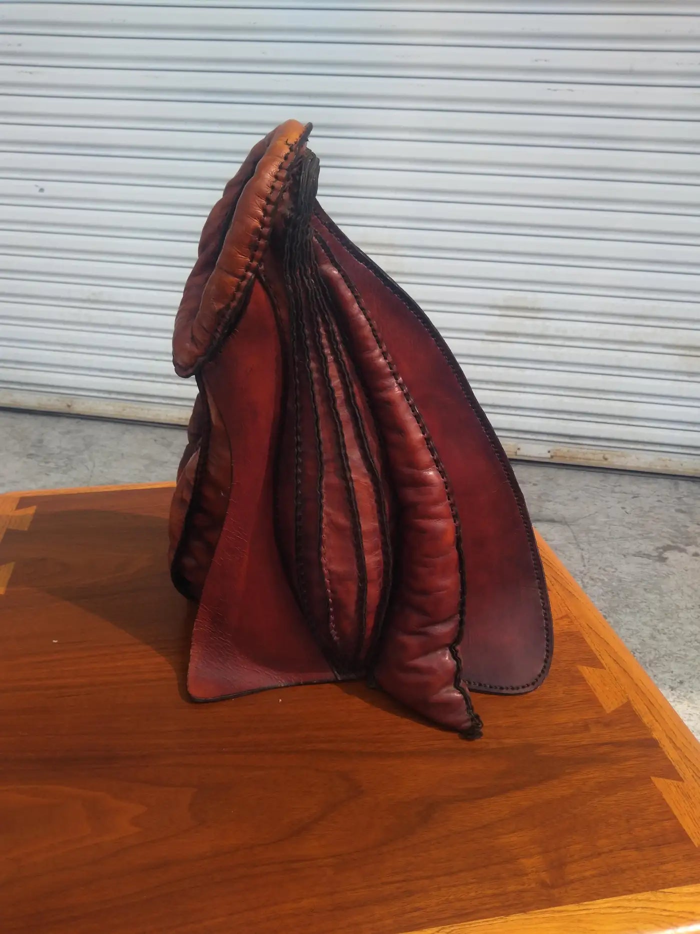 Abstract Deru Style Leather Sculpture