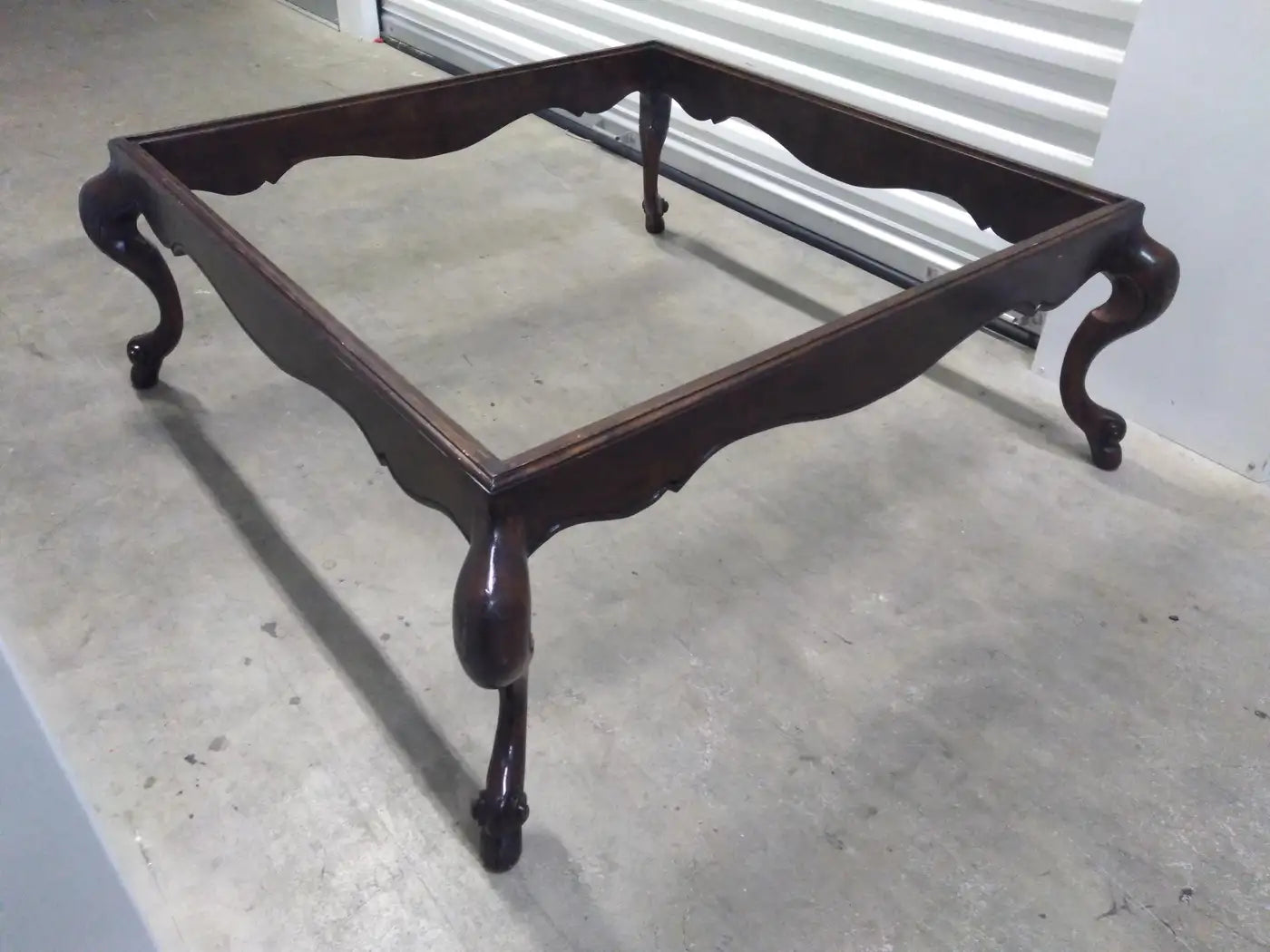 Italian Walnut Swan Leg Glass Top Coffee Table