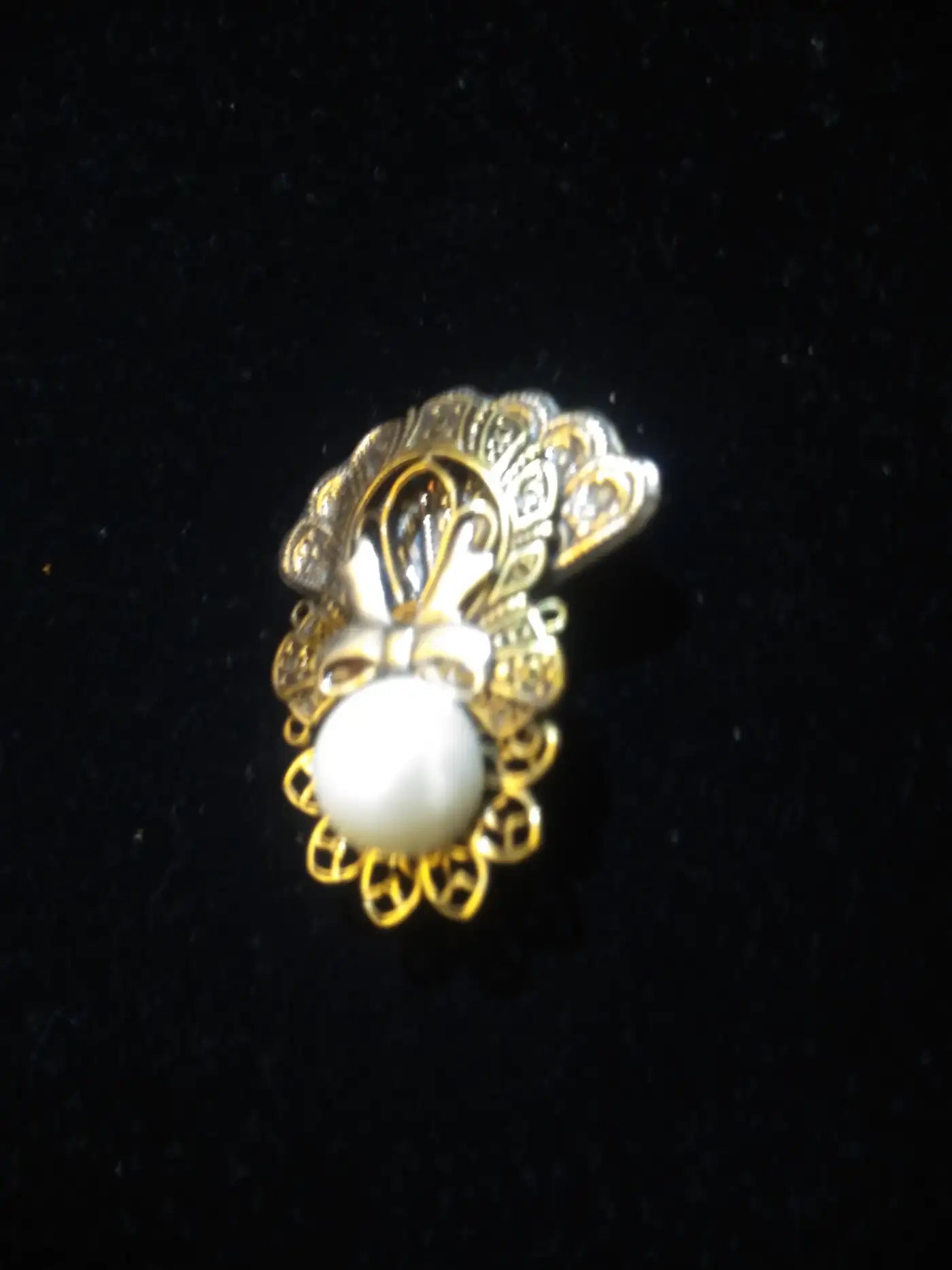 Sterling Silver with Gold Accents and Pearl Setting Brooch