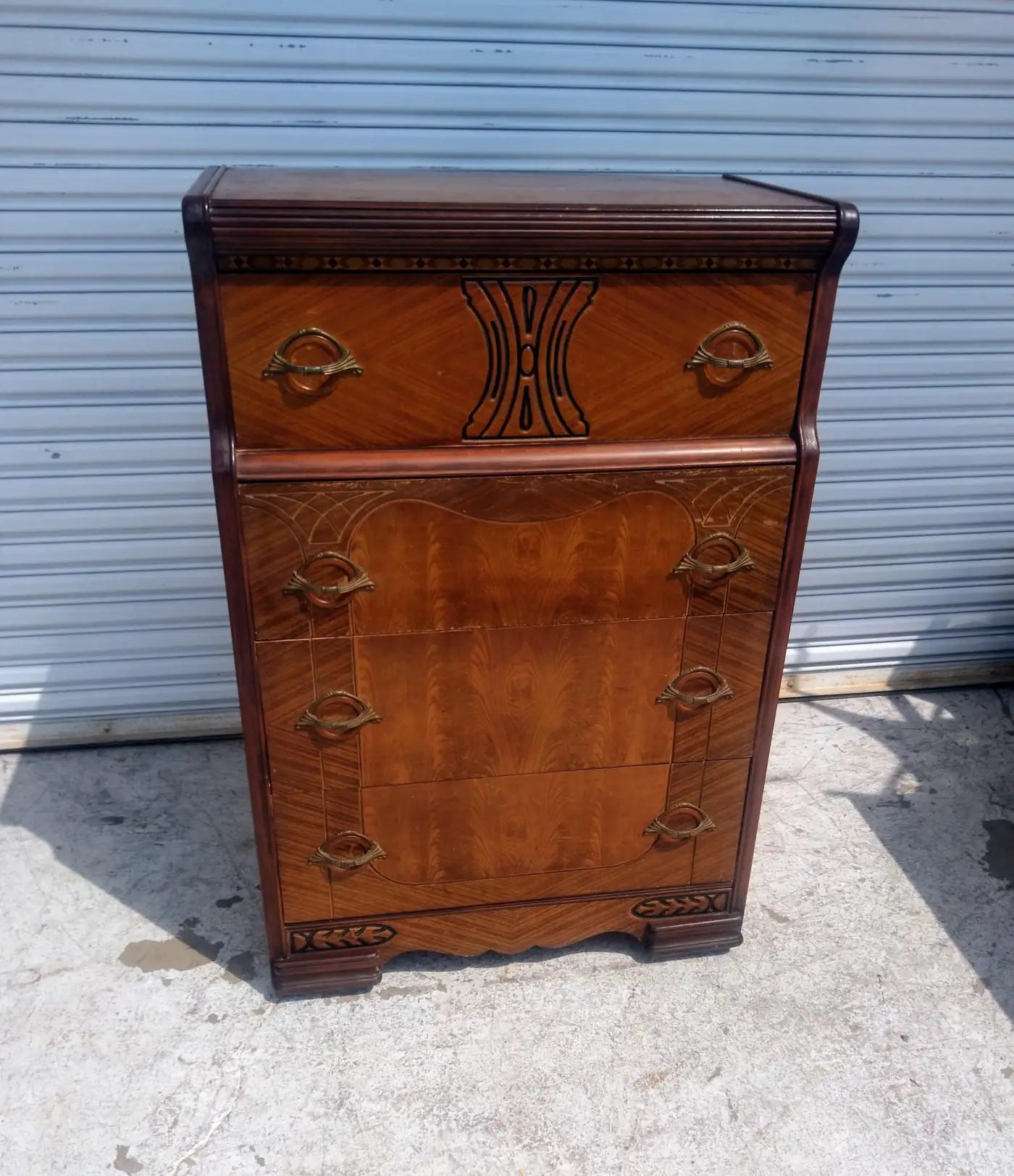 Art Deco Waterfall Front Chest of Drawers