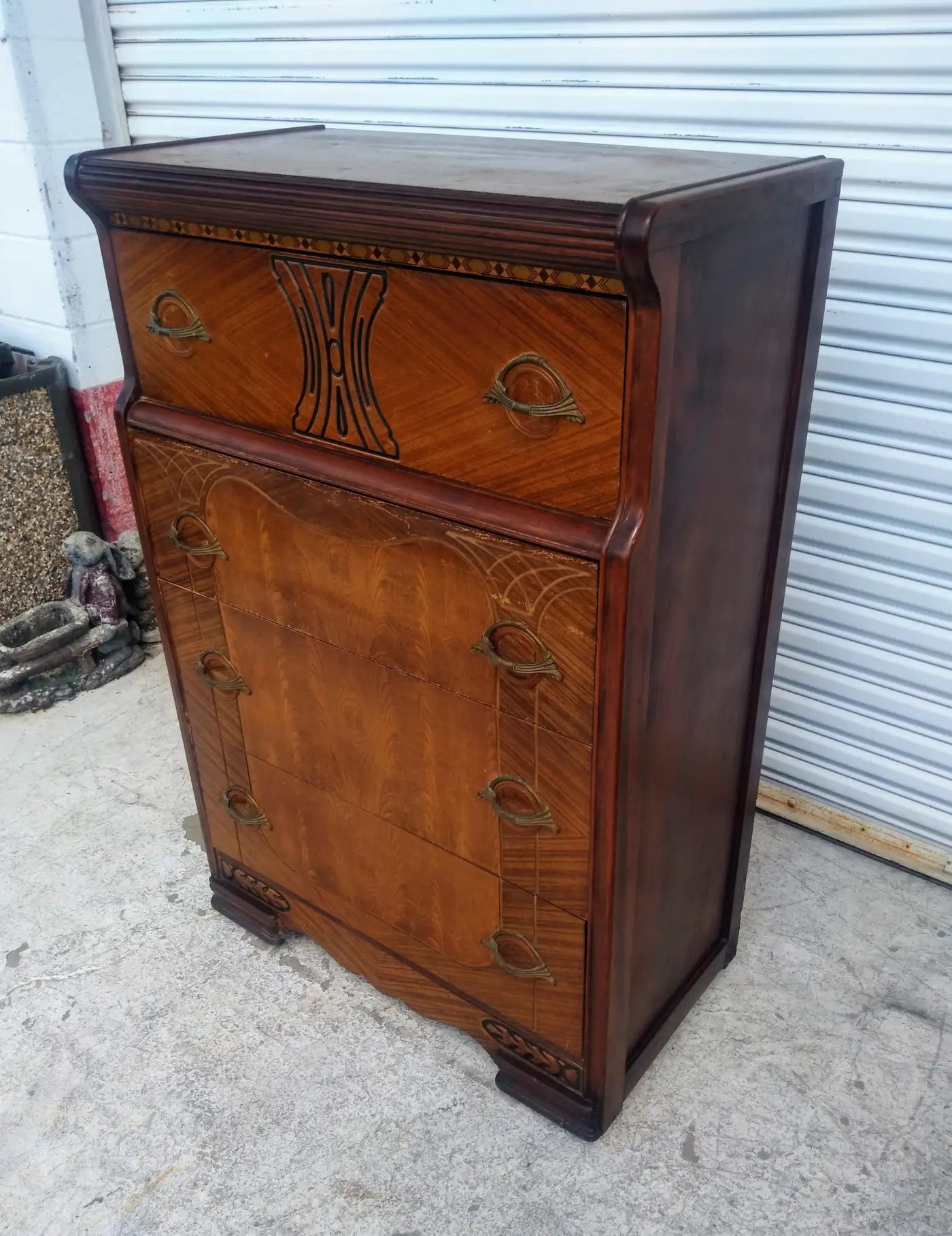 Art Deco Waterfall Front Chest of Drawers