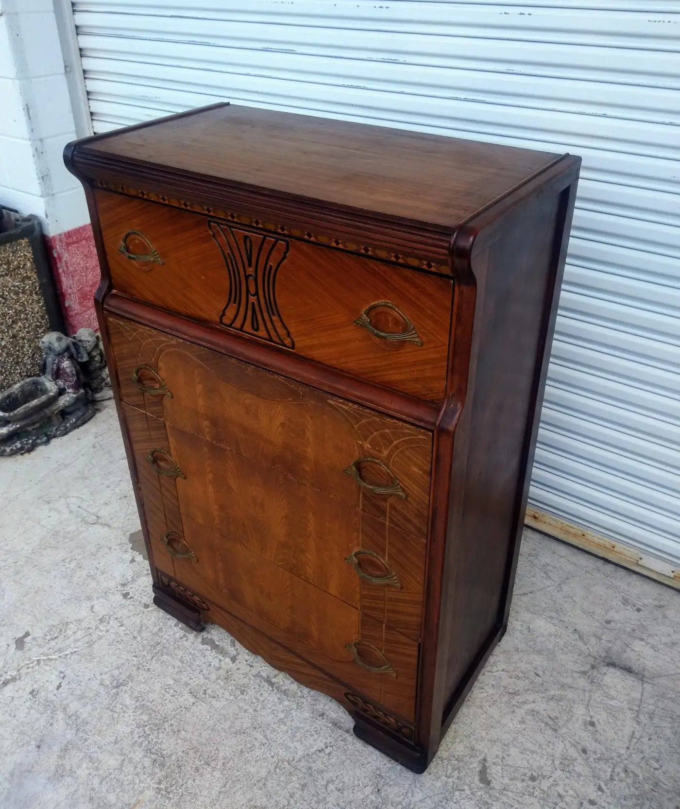 Art Deco Waterfall Front Chest of Drawers