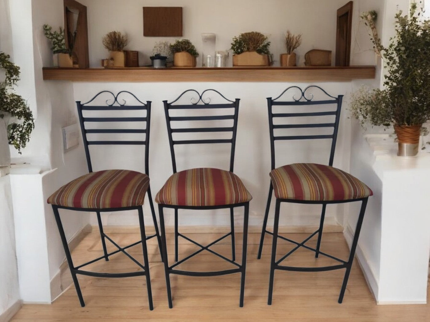 Set of 3 Metal Tempo Industries Barstools