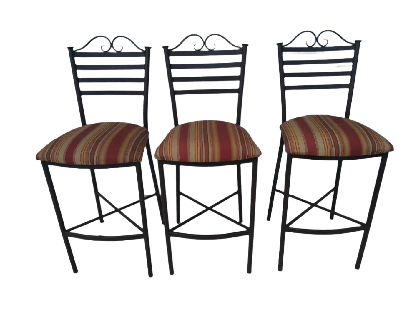 Set of 3 Metal Tempo Industries Barstools