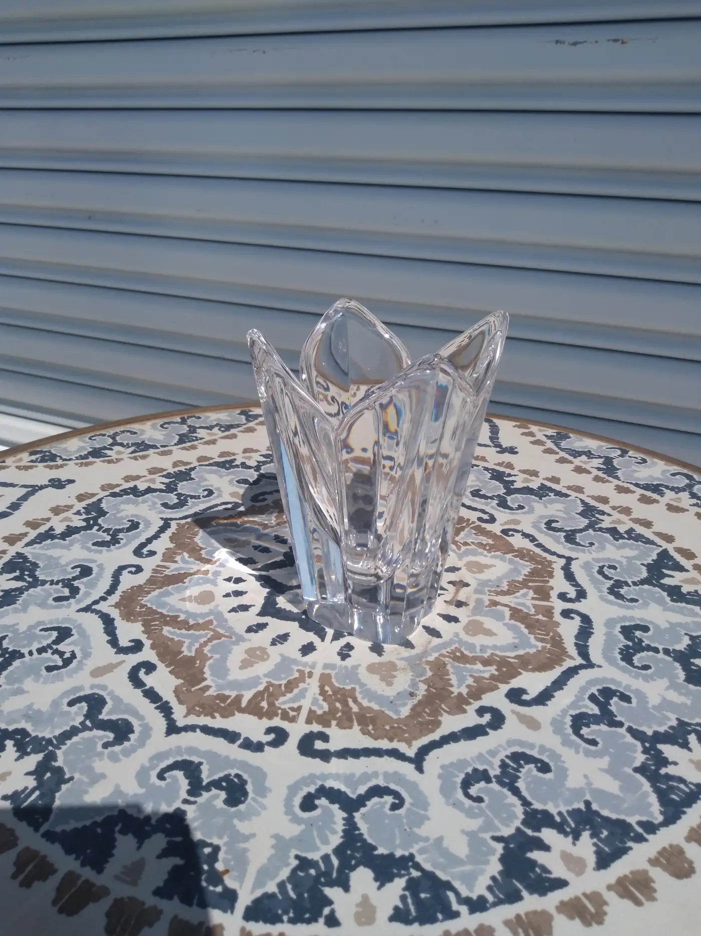 Heavy Crystal Lotus Vase