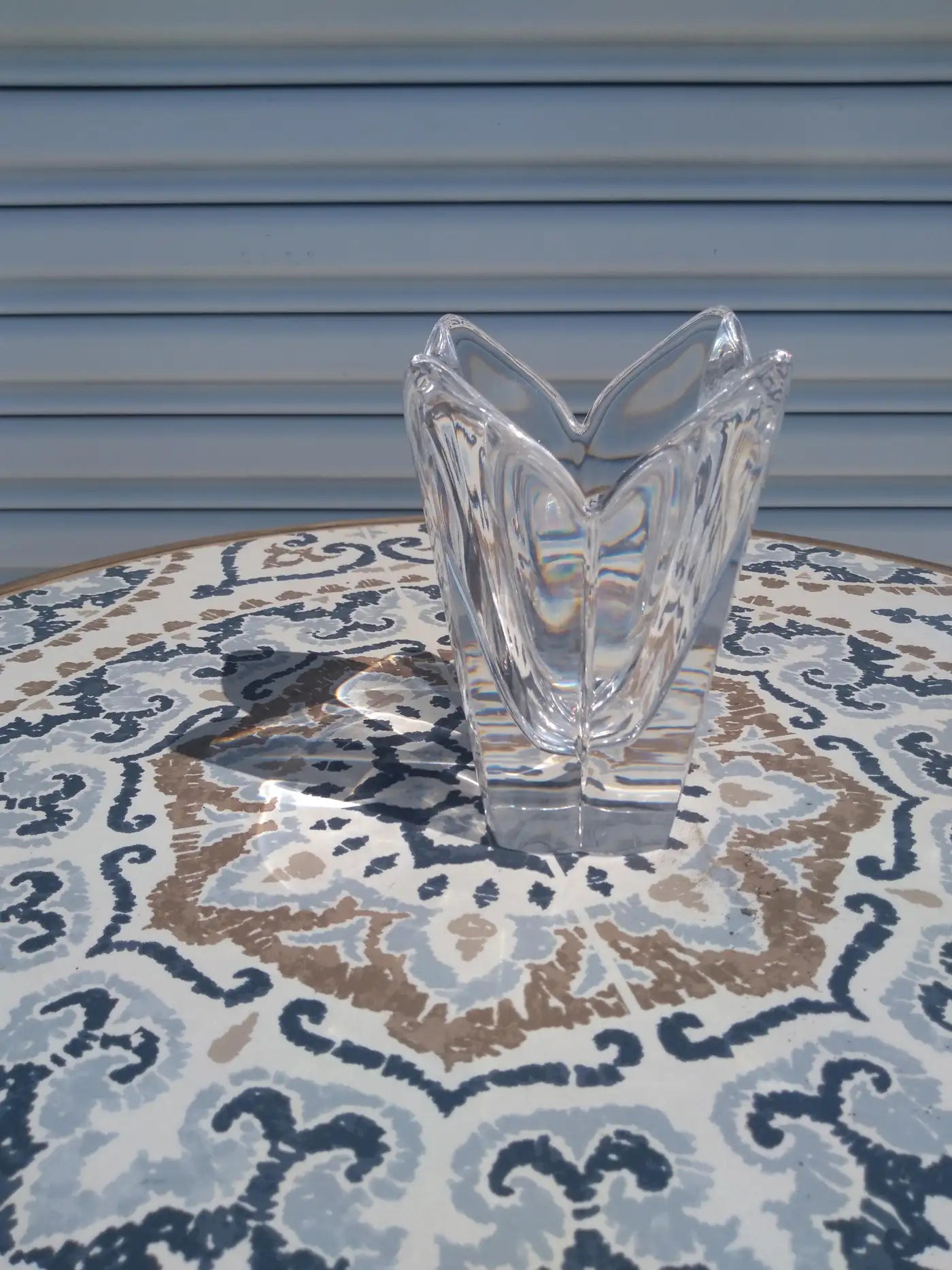 Heavy Crystal Lotus Vase