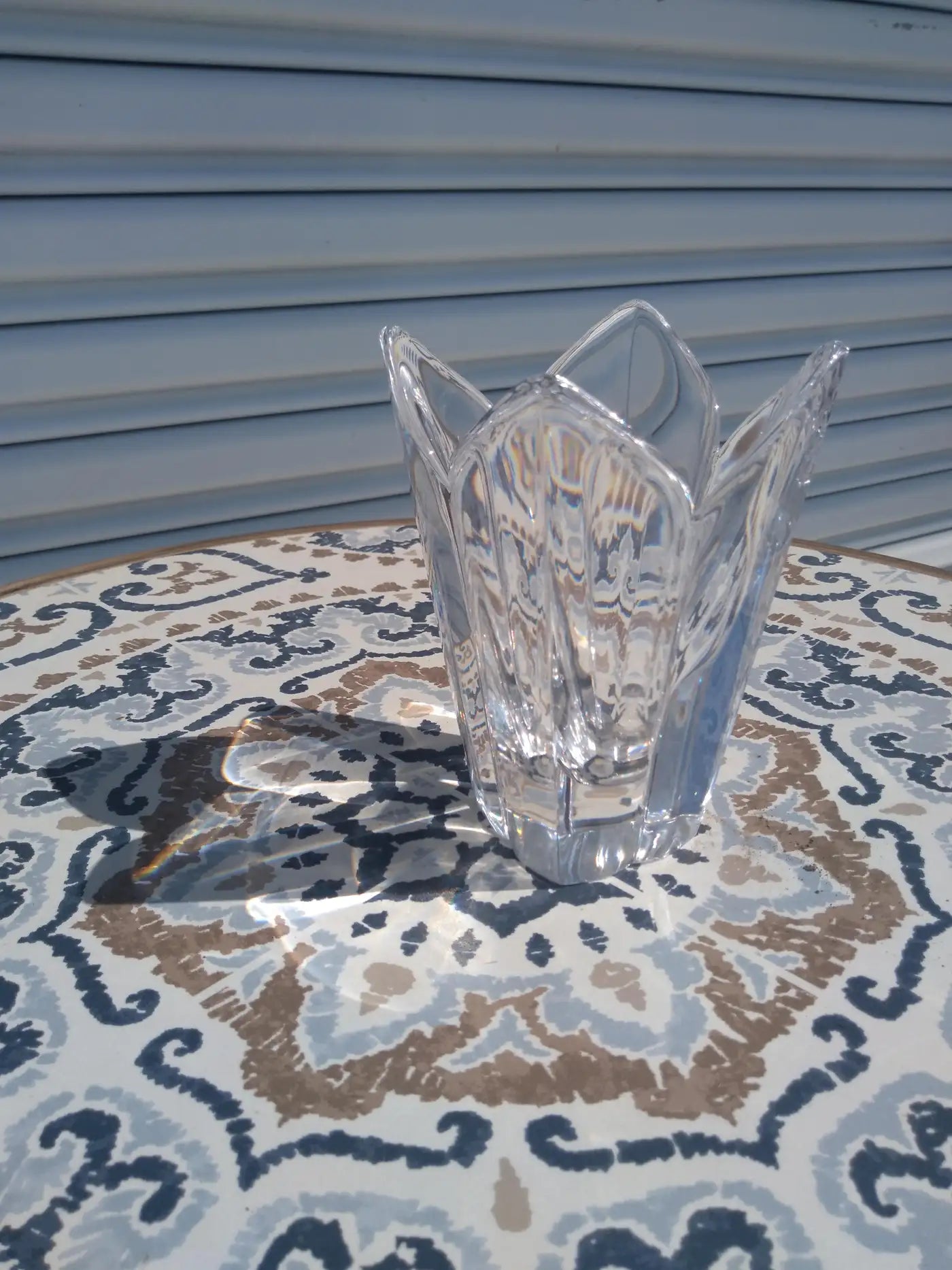 Heavy Crystal Lotus Vase