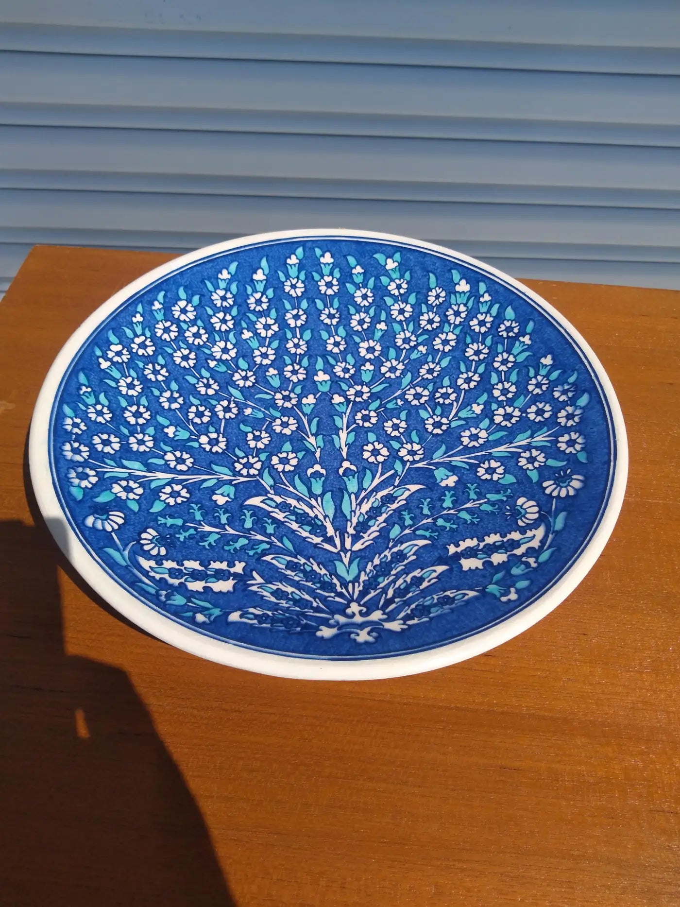 Blue and White Iznik Tree Of Life Plate by Buecu Gini