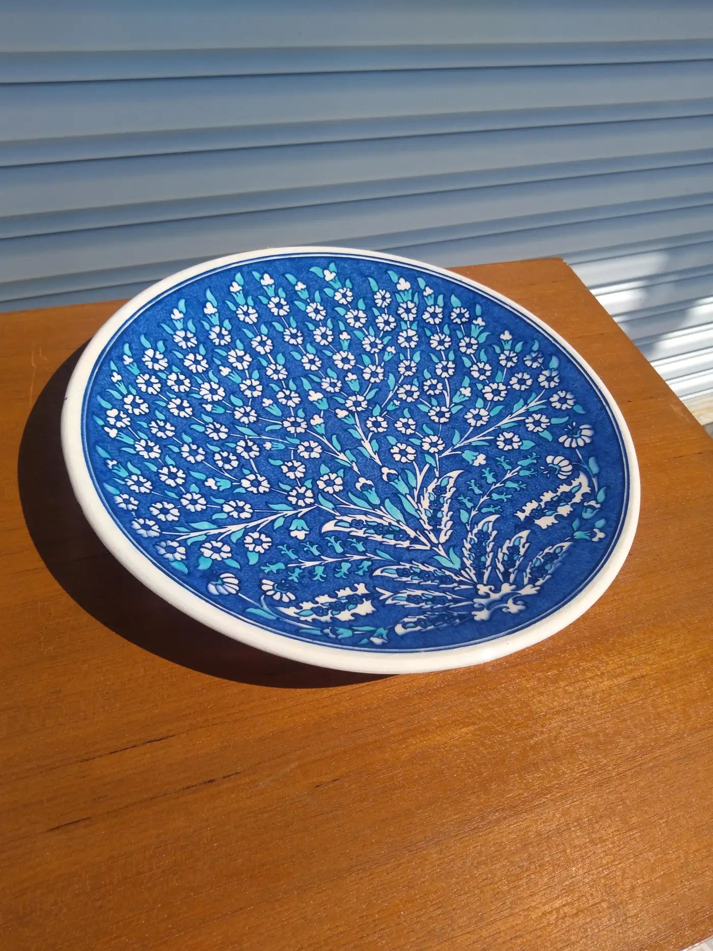 Blue and White Iznik Tree Of Life Plate by Buecu Gini