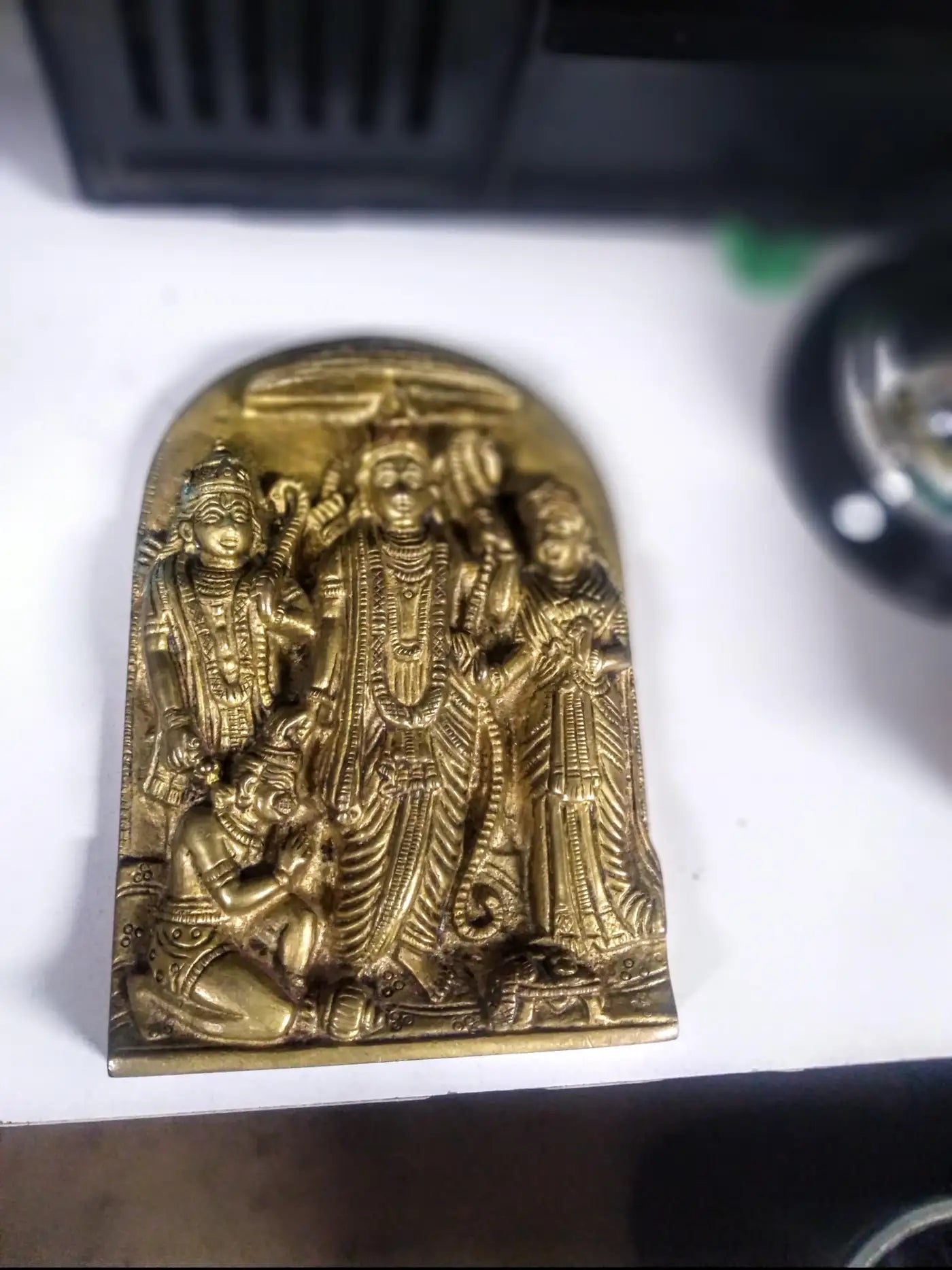 Heavy Brass Cast Ram Darbar Plaque