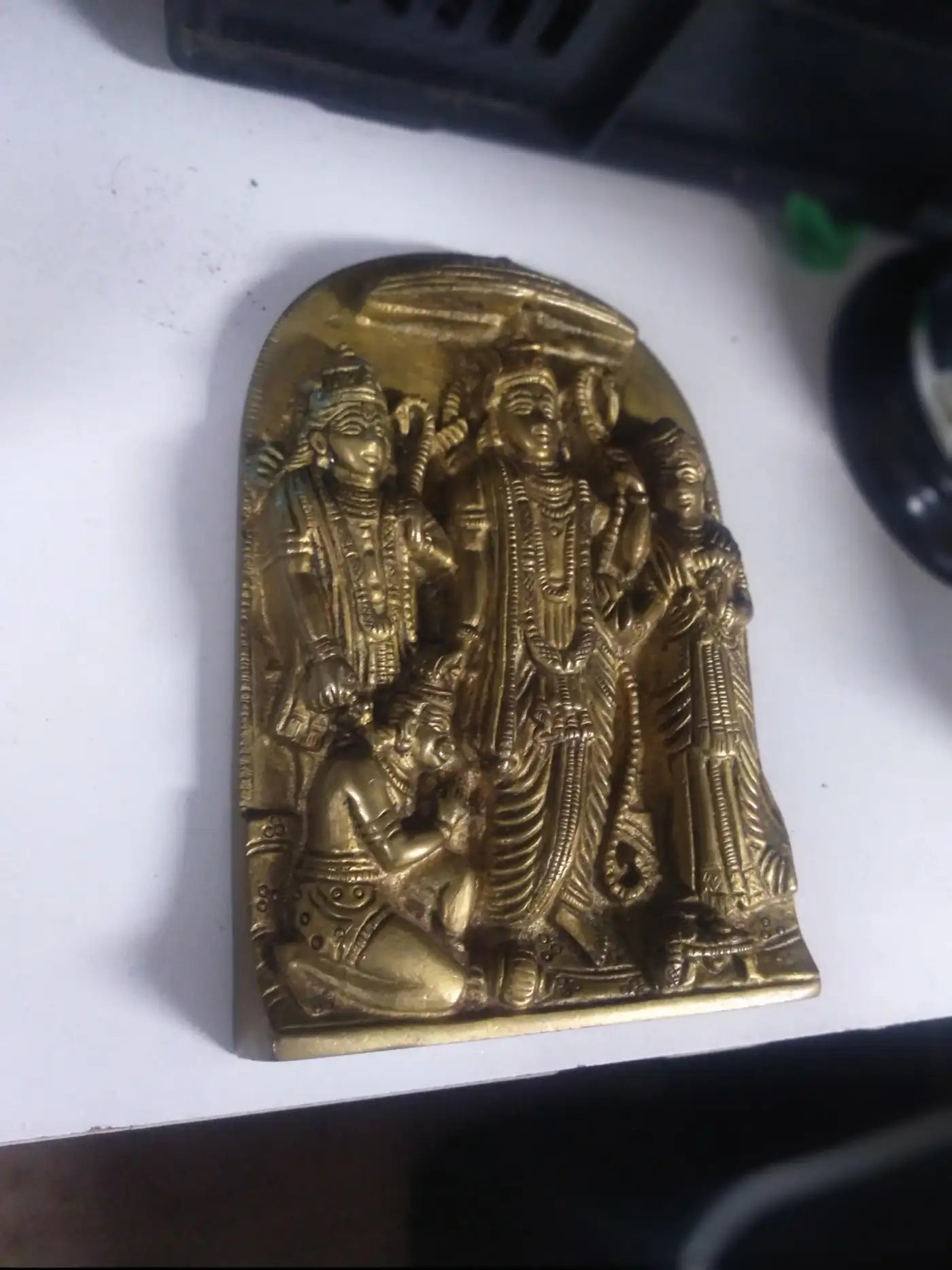 Heavy Brass Cast Ram Darbar Plaque