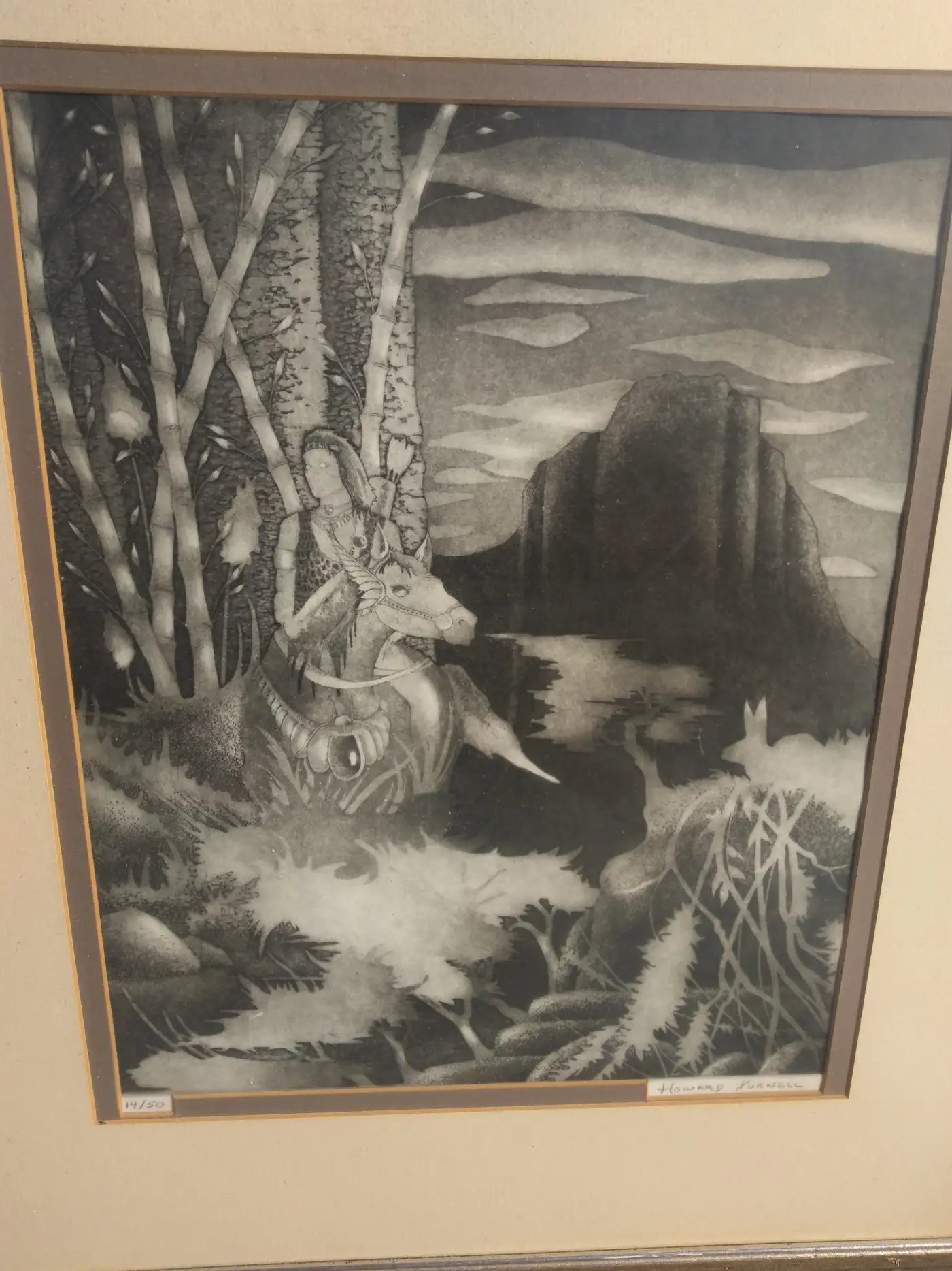 Howard Purnell Lithograph of a Forest Trail 14/50