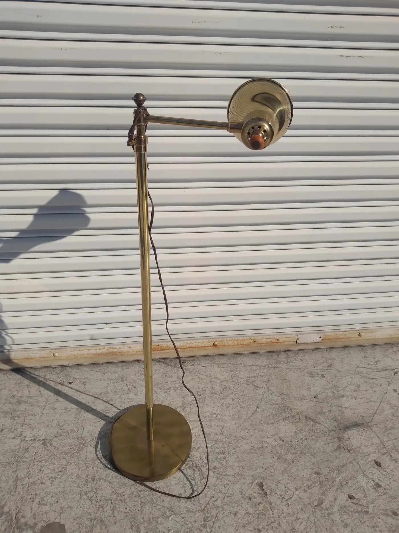 Stiffel Brass Swivel Arm Floor Lamp