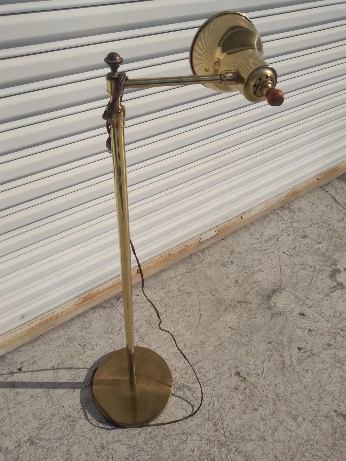 Stiffel Brass Swivel Arm Floor Lamp