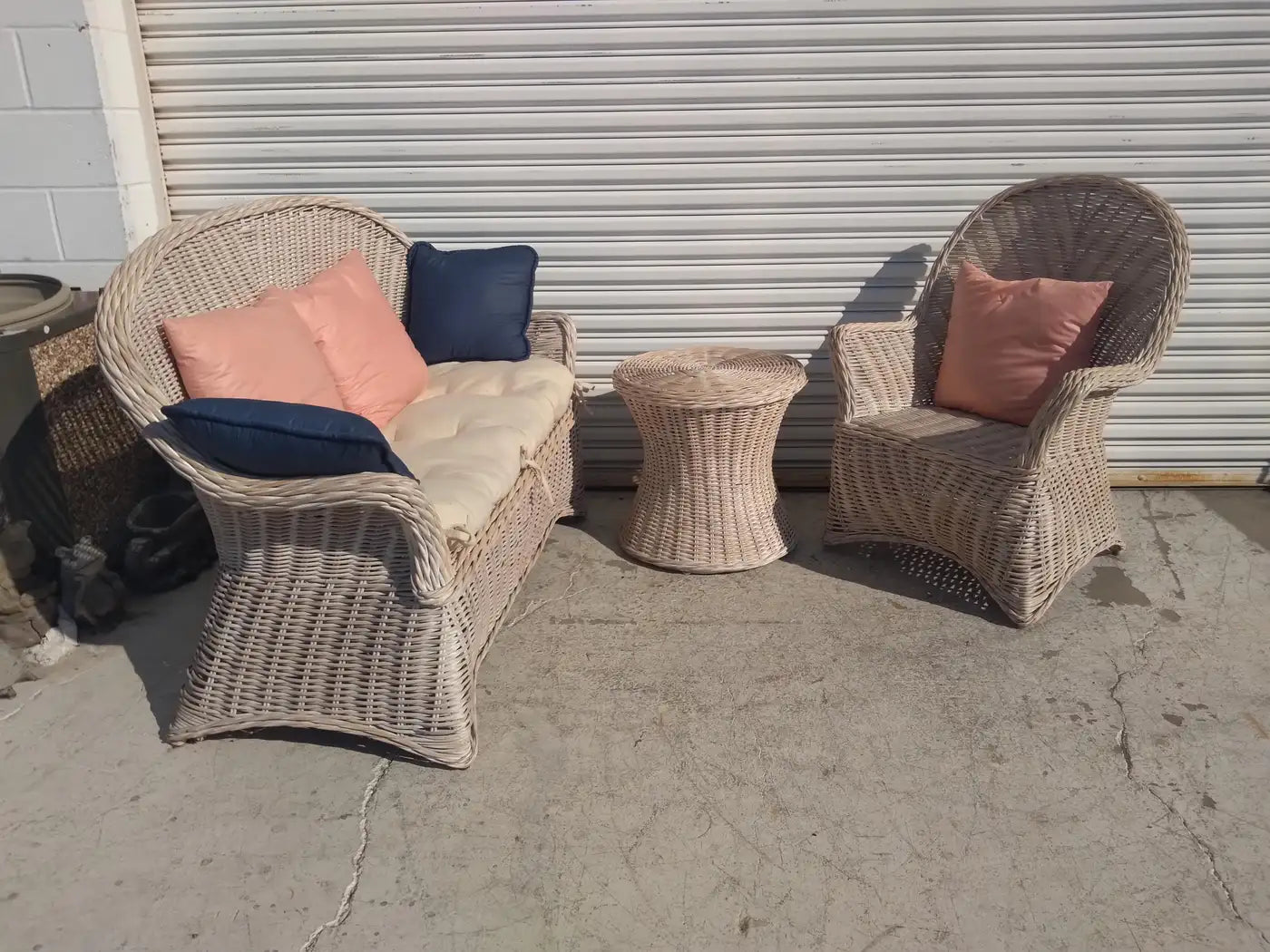 Boho Chic Bamboo and Rattan Settee