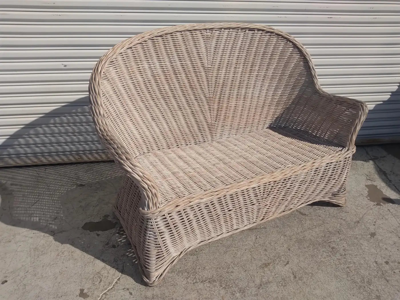 Boho Chic Bamboo and Rattan Settee