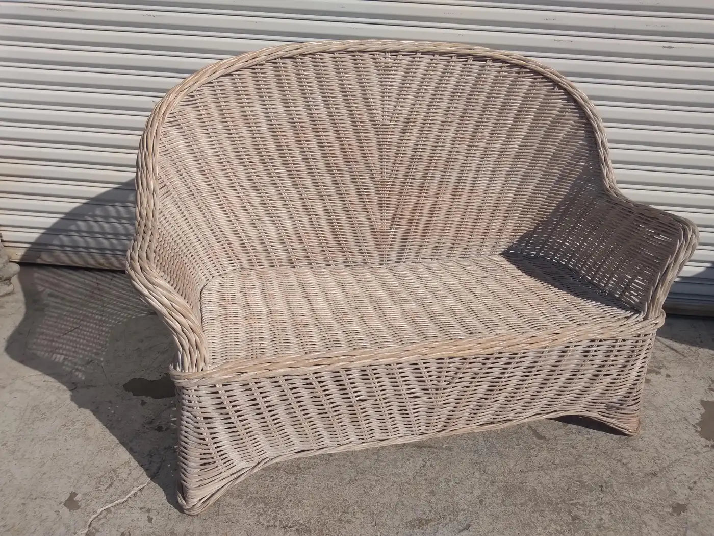 Boho Chic Bamboo and Rattan Settee