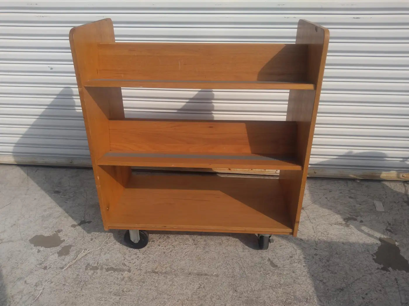 Rolling Cart Bookcase with Slanted Shelves