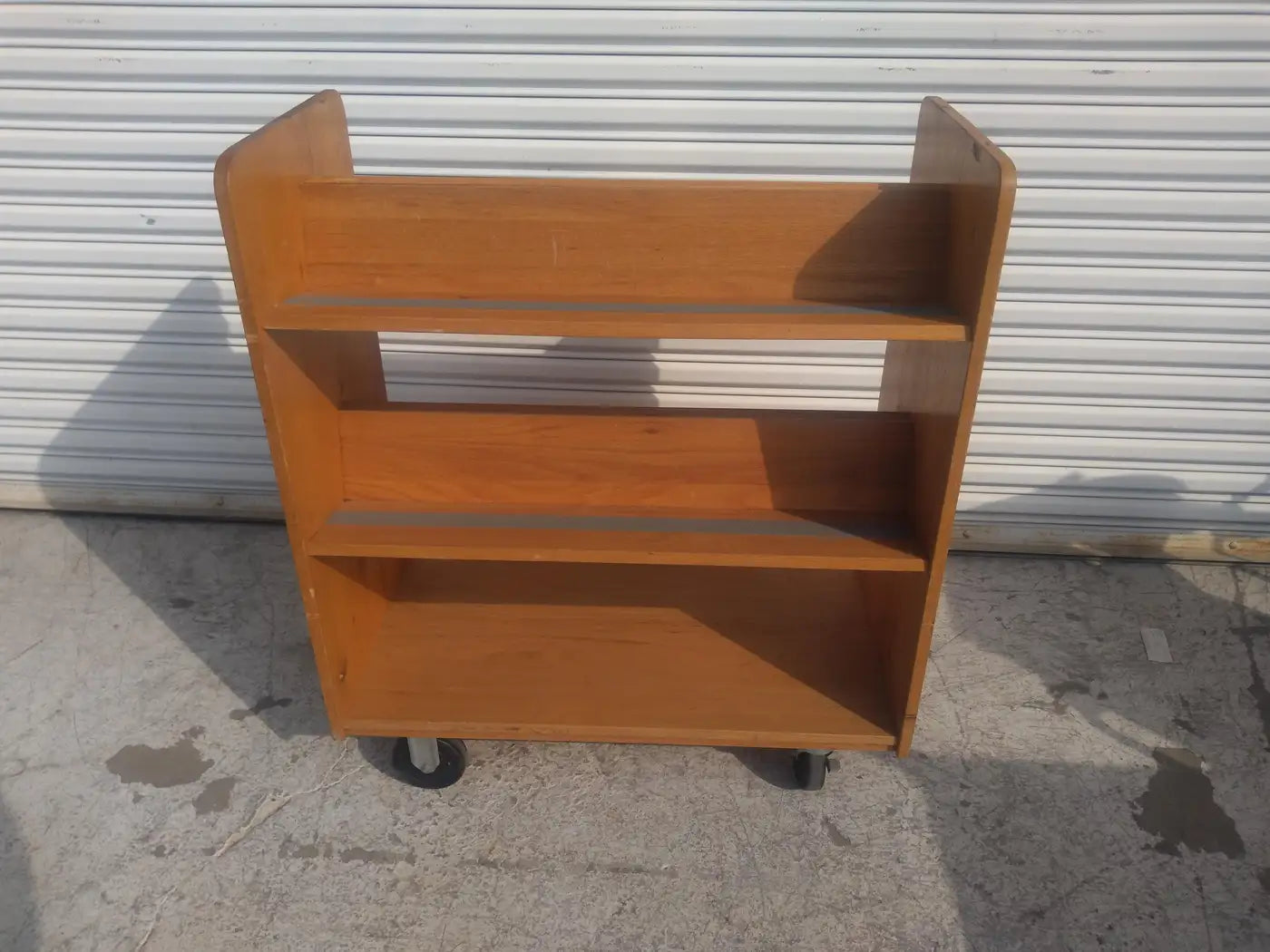 Rolling Cart Bookcase with Slanted Shelves