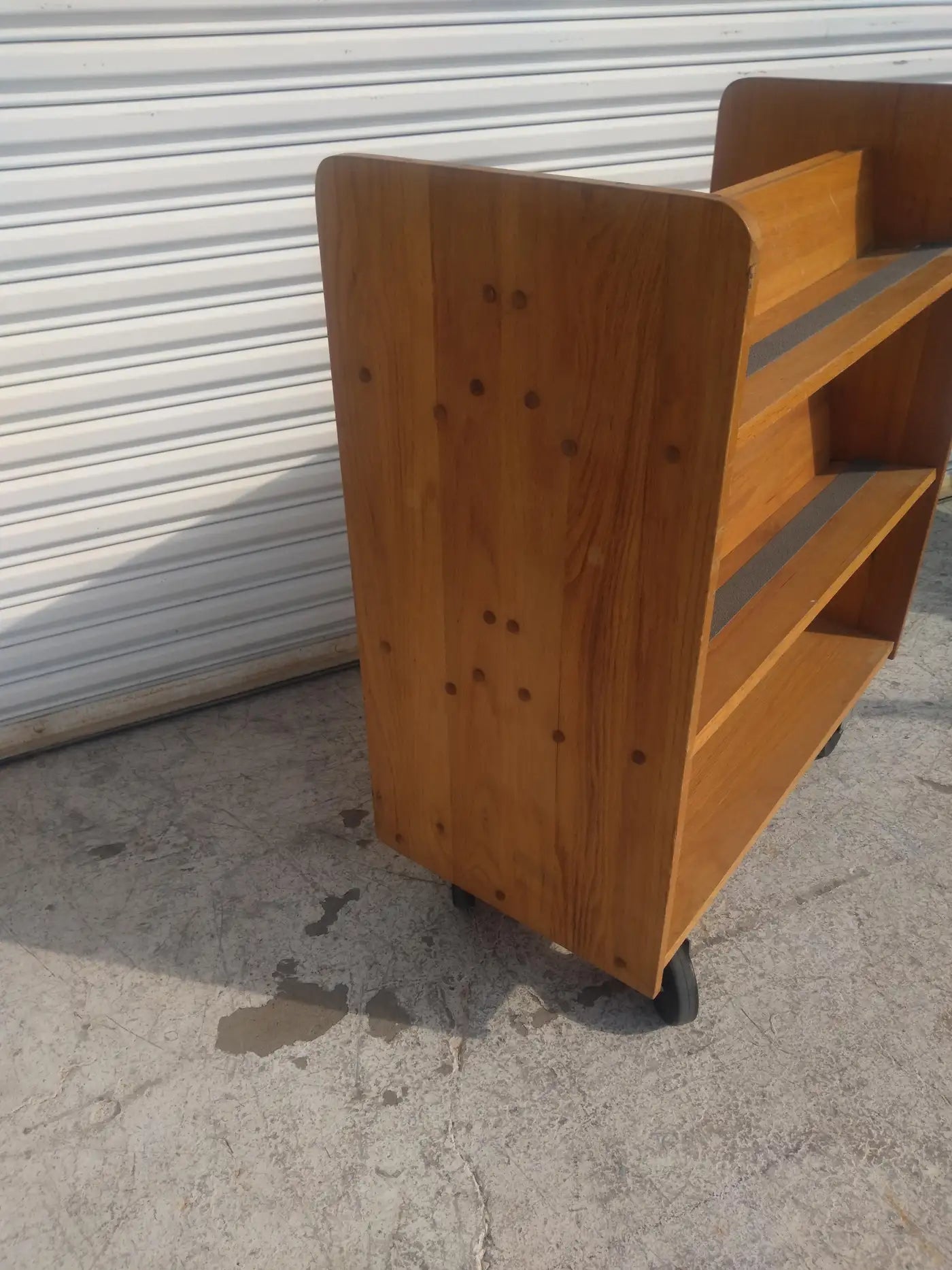 Rolling Cart Bookcase with Slanted Shelves