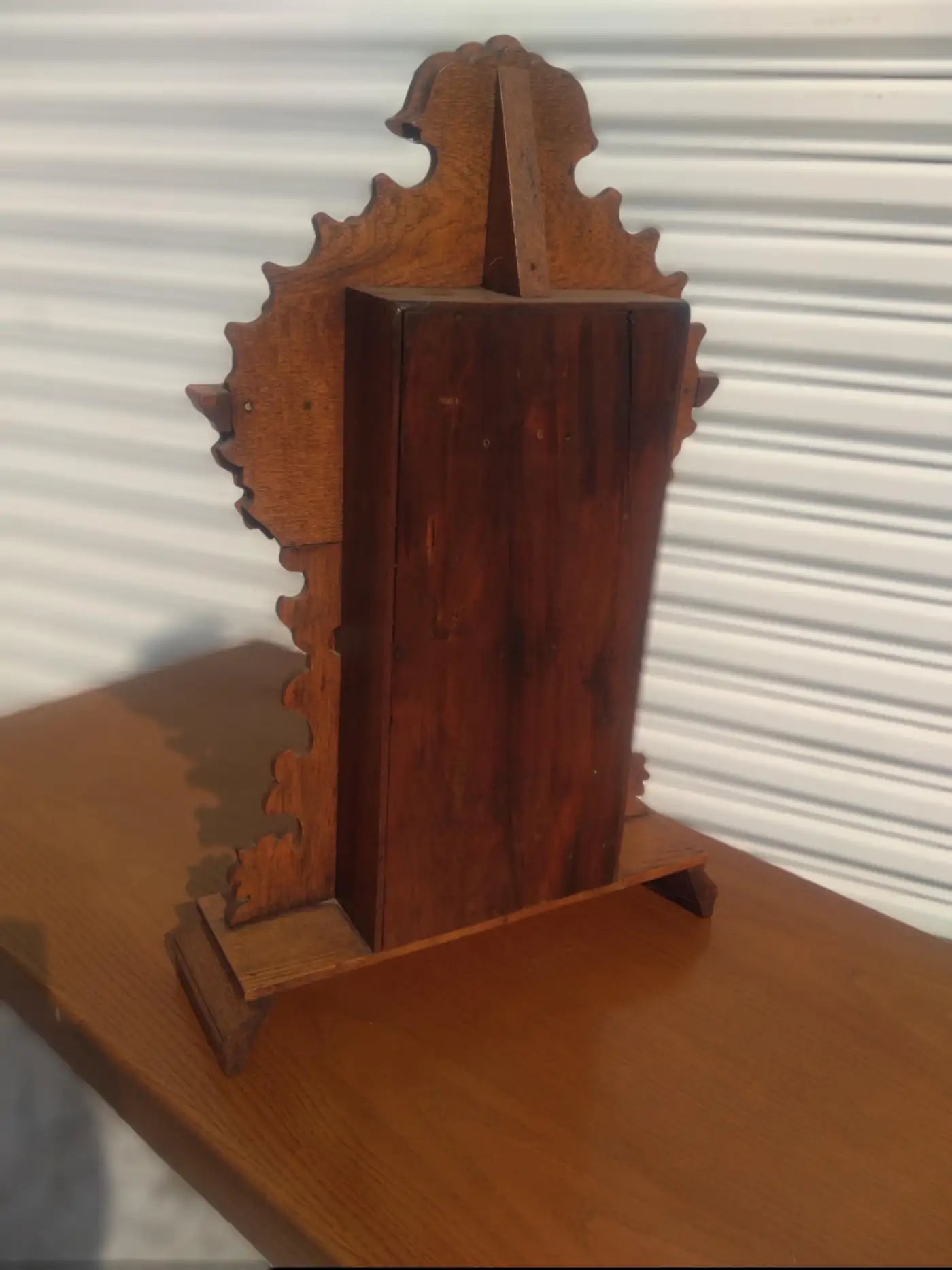 Walnut Late 19th Century Gingerbread Mantle Clock