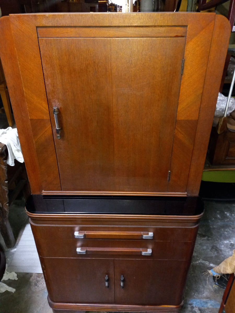 (1) Art Deco Hamilton Donald Deskey Mahogany Cabinet Circa 1930 (MR7263)