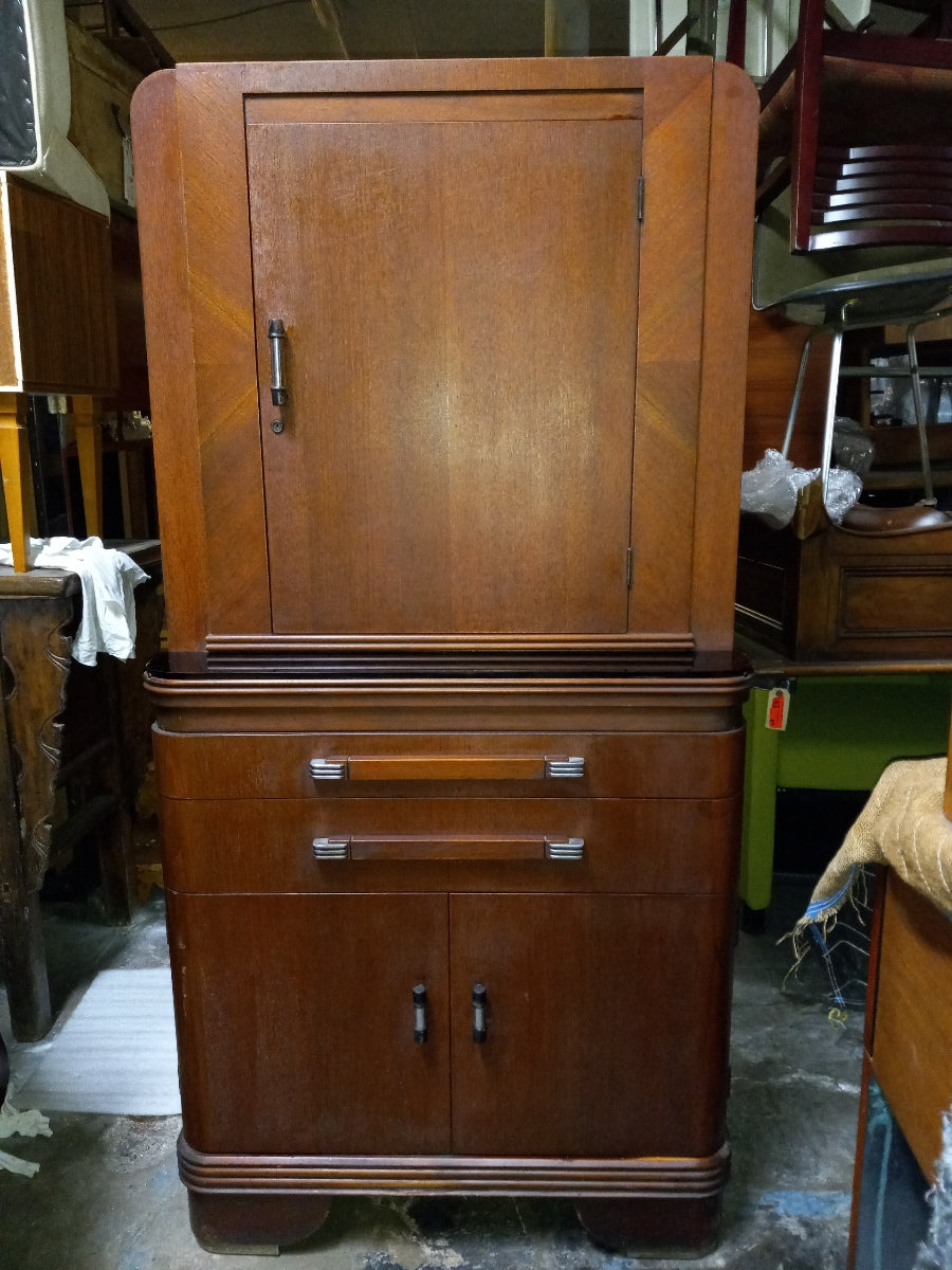 (1) Art Deco Hamilton Donald Deskey Mahogany Cabinet Circa 1930 (MR7263)