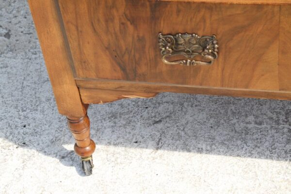 Antique Victorian Walnut Mirrored Vanity Dresser