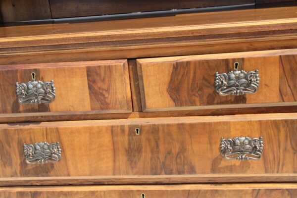 Antique Victorian Walnut Mirrored Vanity Dresser