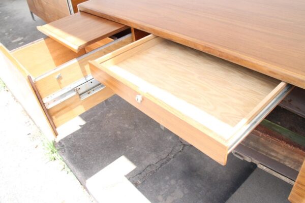 Mid-Century Modern Walnut and Aluminum Desk