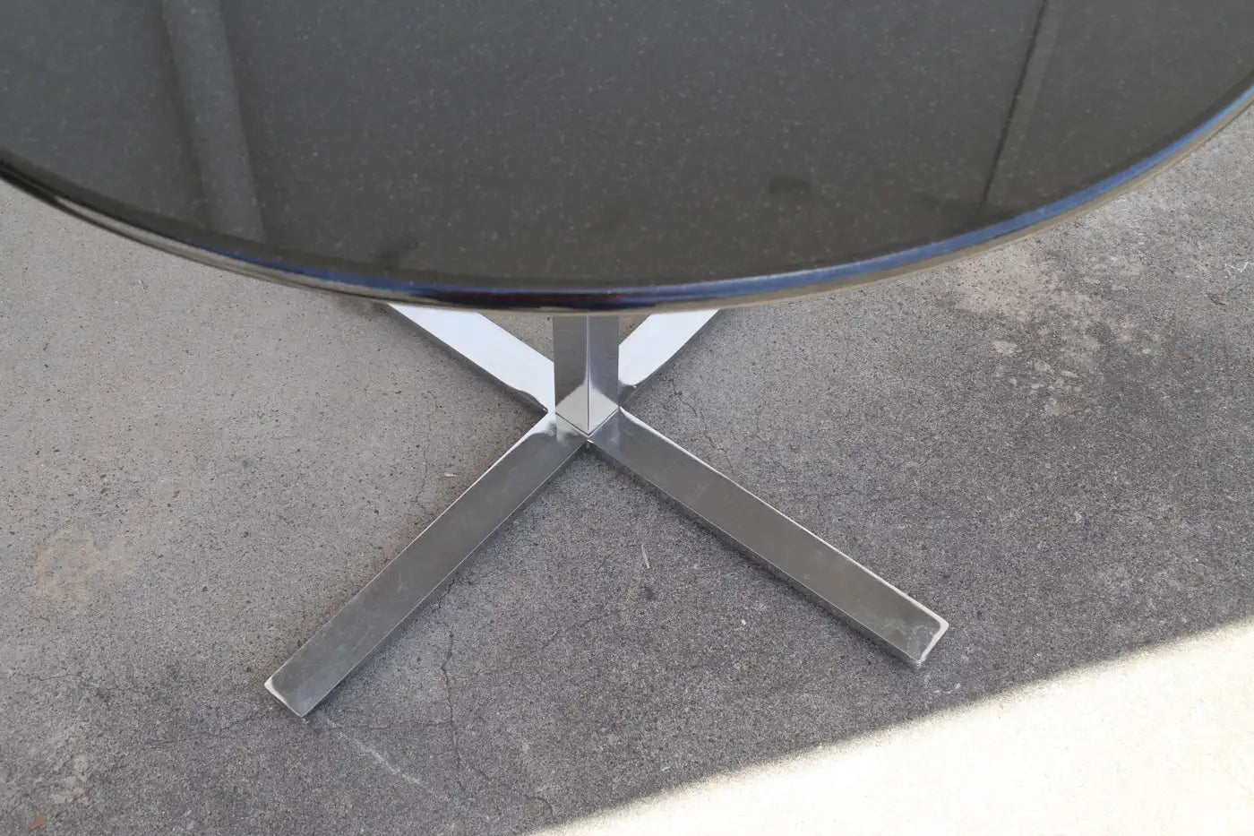 Steelcase 38” Diameter Round Granite Table with Stainless Base