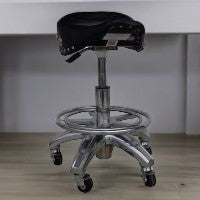 Larin Leather Saddle & Chrome Bar Stool