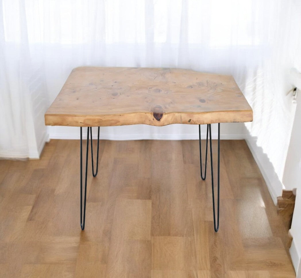 Mid Century Live Edge Coffee Table on Hair Pin Legs