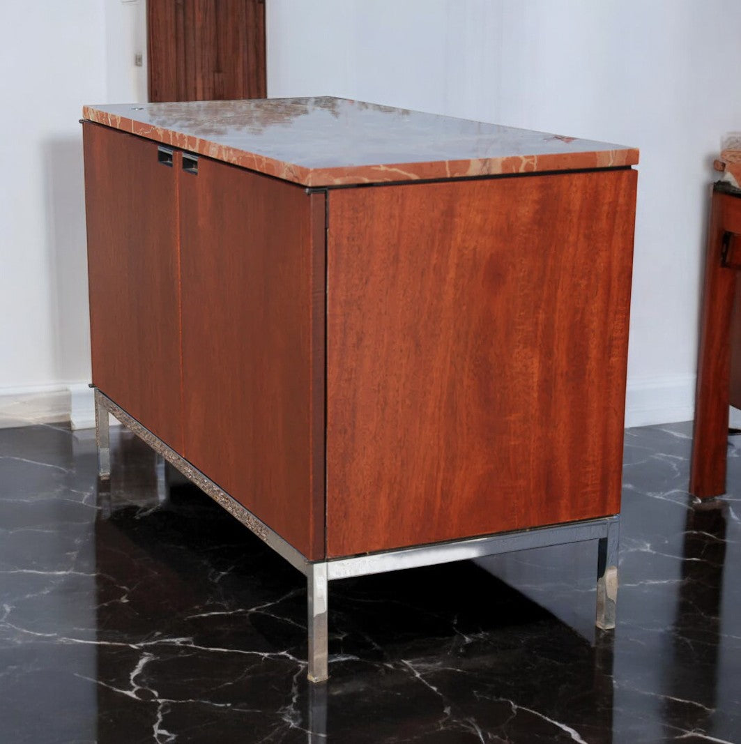 Modern credenza cabinet with marble top by knoll