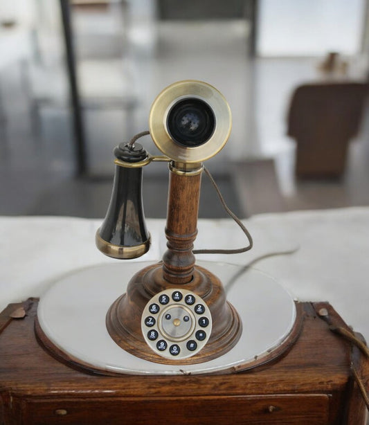 Opis 1921 Cable Desktop Vintage Wood Phone