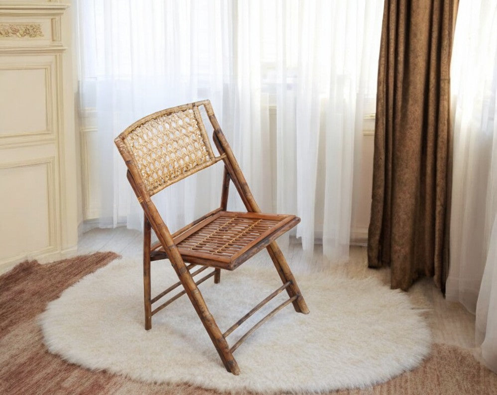 Pair of Vintage Folding Bamboo Chairs