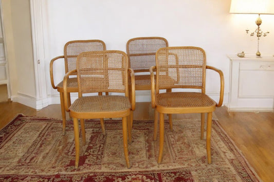 Set of Four Josef Frank/Hoffman Bentwood Prague 811 Chairs