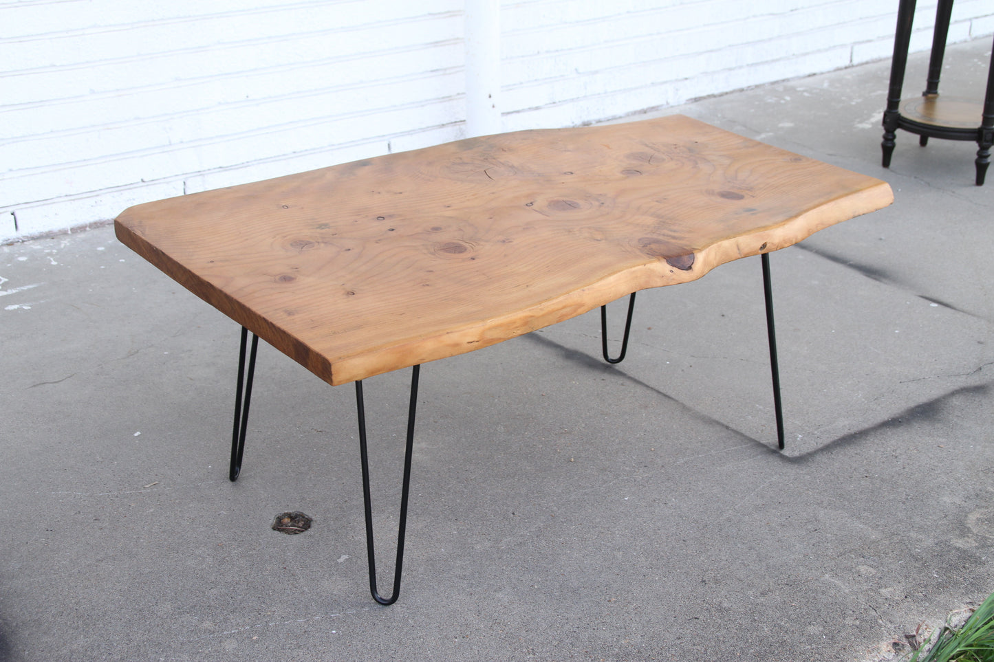 Mid Century Live Edge Coffee Table on Hair Pin Legs