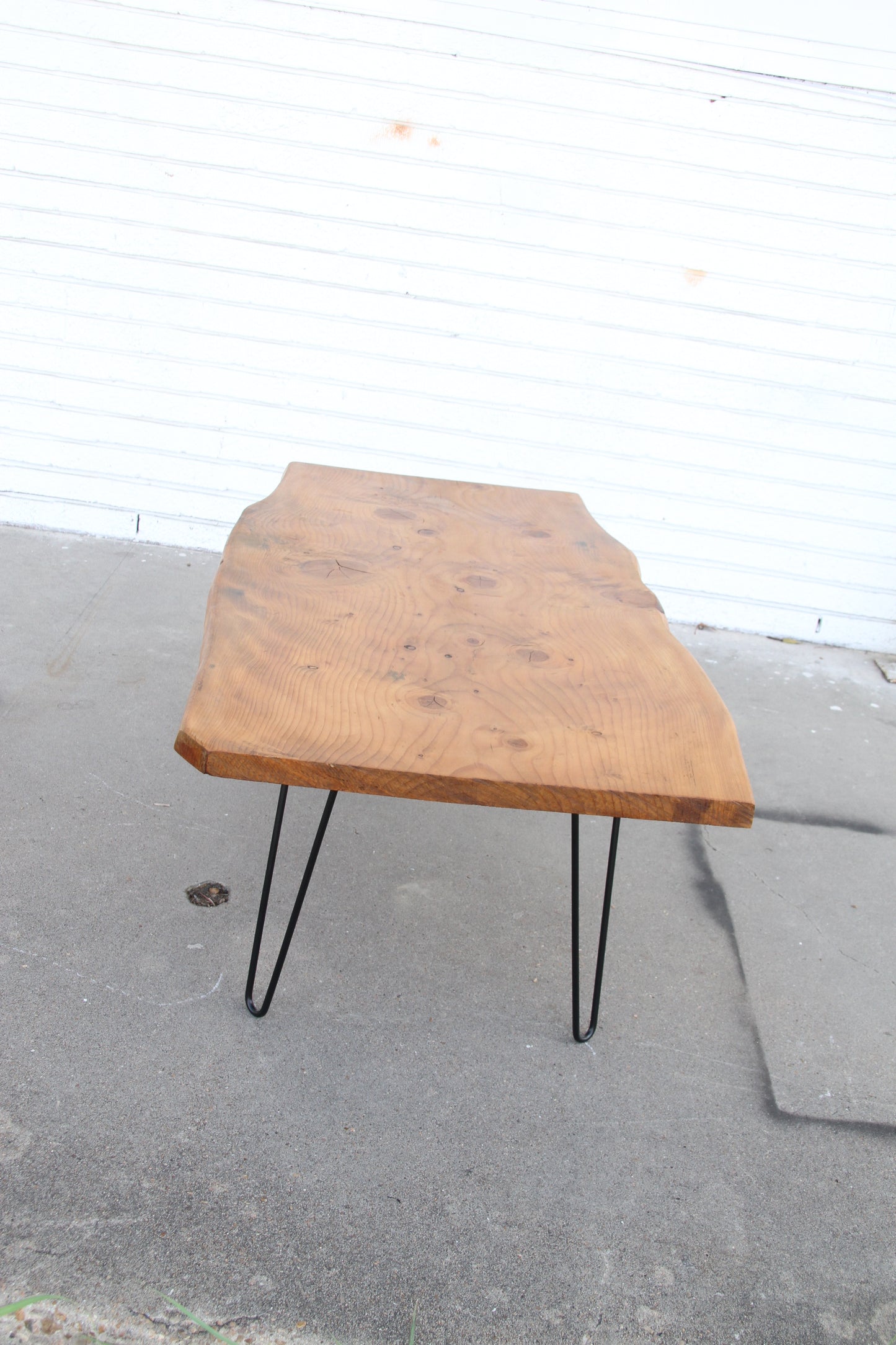 Mid Century Live Edge Coffee Table on Hair Pin Legs