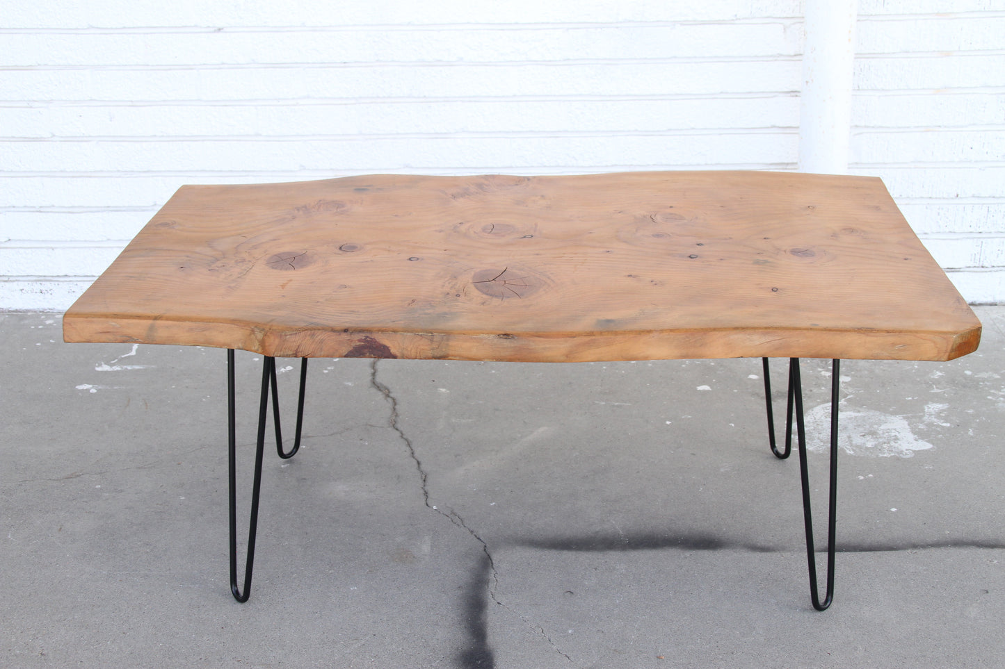 Mid Century Live Edge Coffee Table on Hair Pin Legs