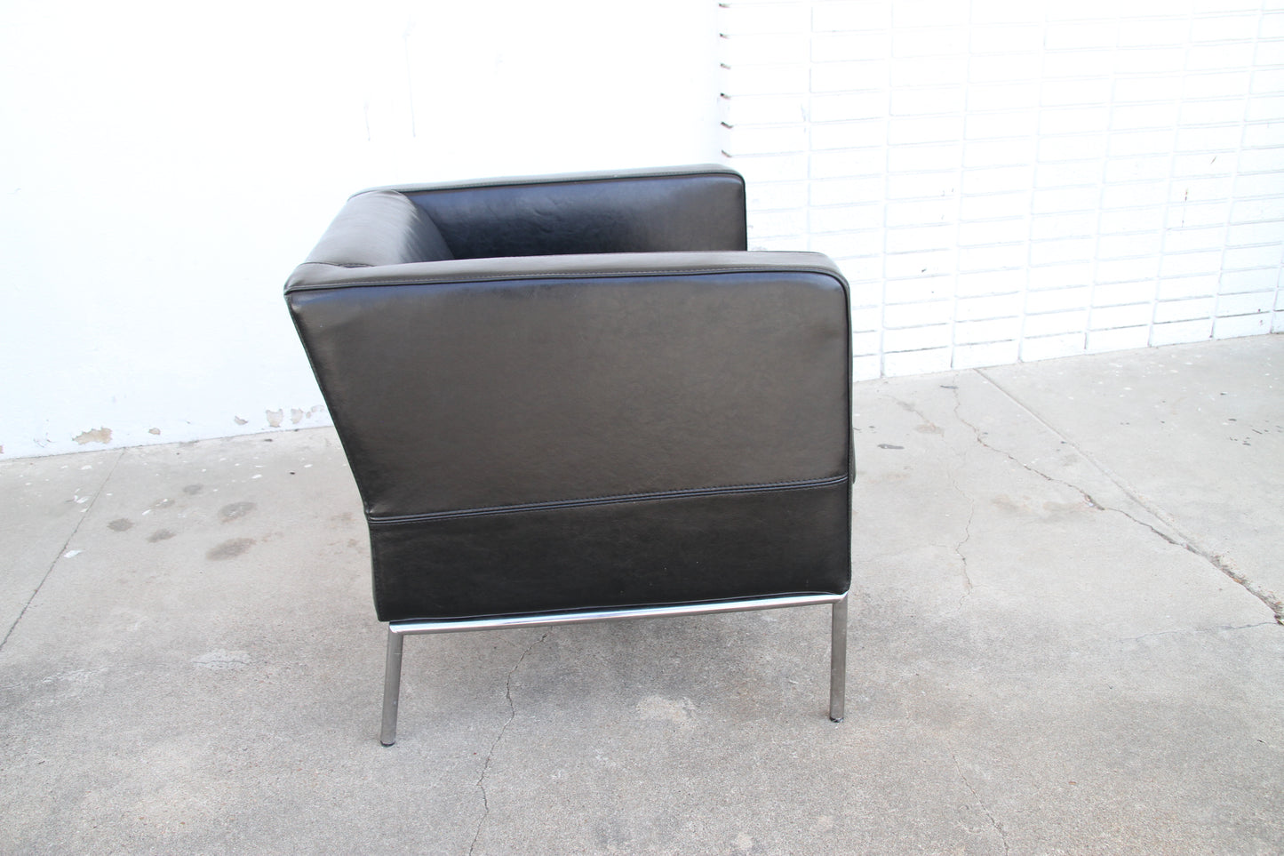 Black leather lounge chairs