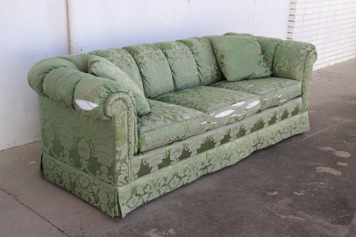 Baker Green Floral Pattern Three Seater Traditional Sofa