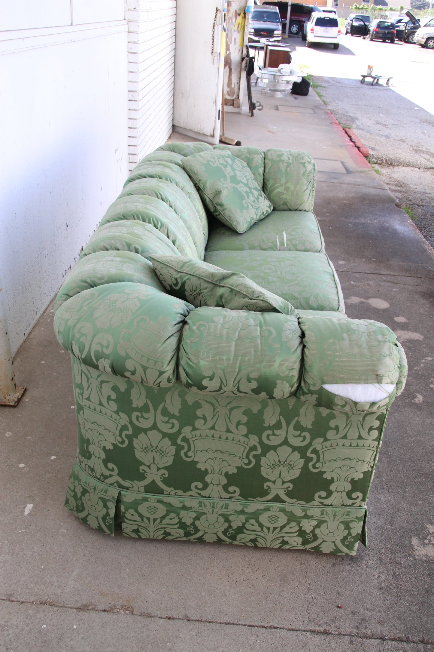 Baker Green Floral Pattern Three Seater Traditional Sofa