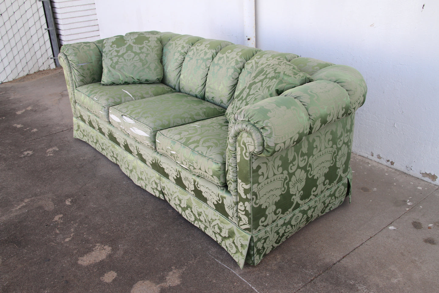 Baker Green Floral Pattern Three Seater Traditional Sofa