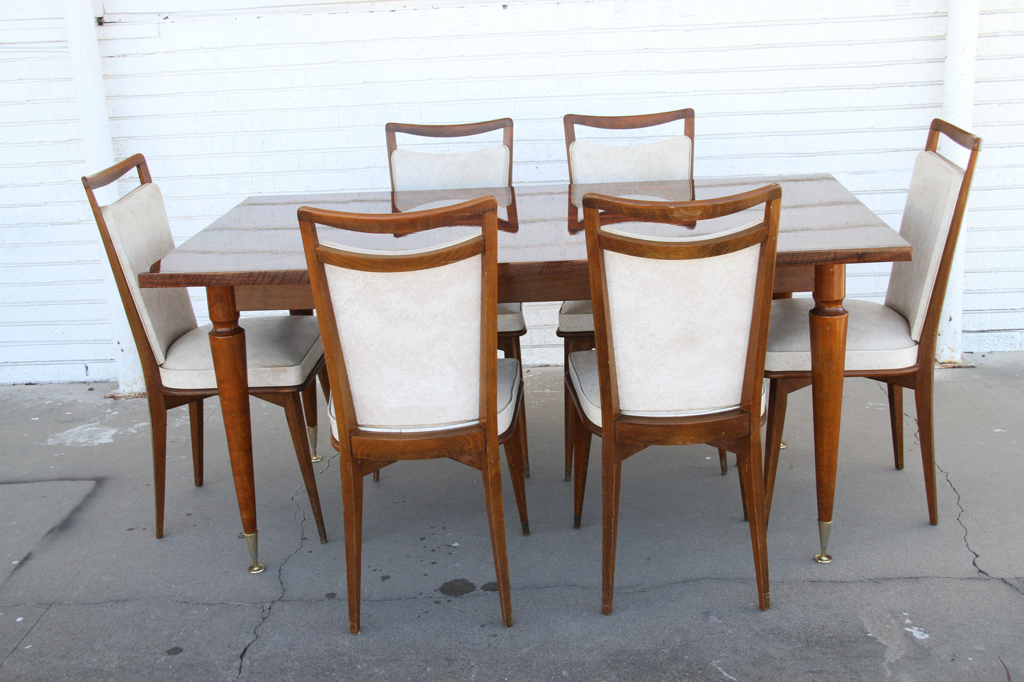 1950s French Mid Century Modern Dinning Table and Chairs