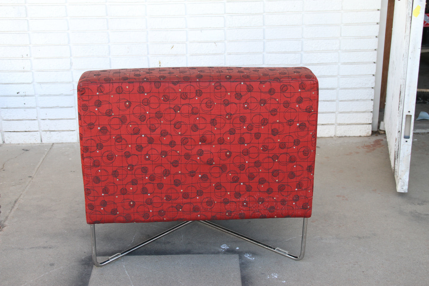 Red Fabric with Metal Base Lounge Chair by Bernhardt