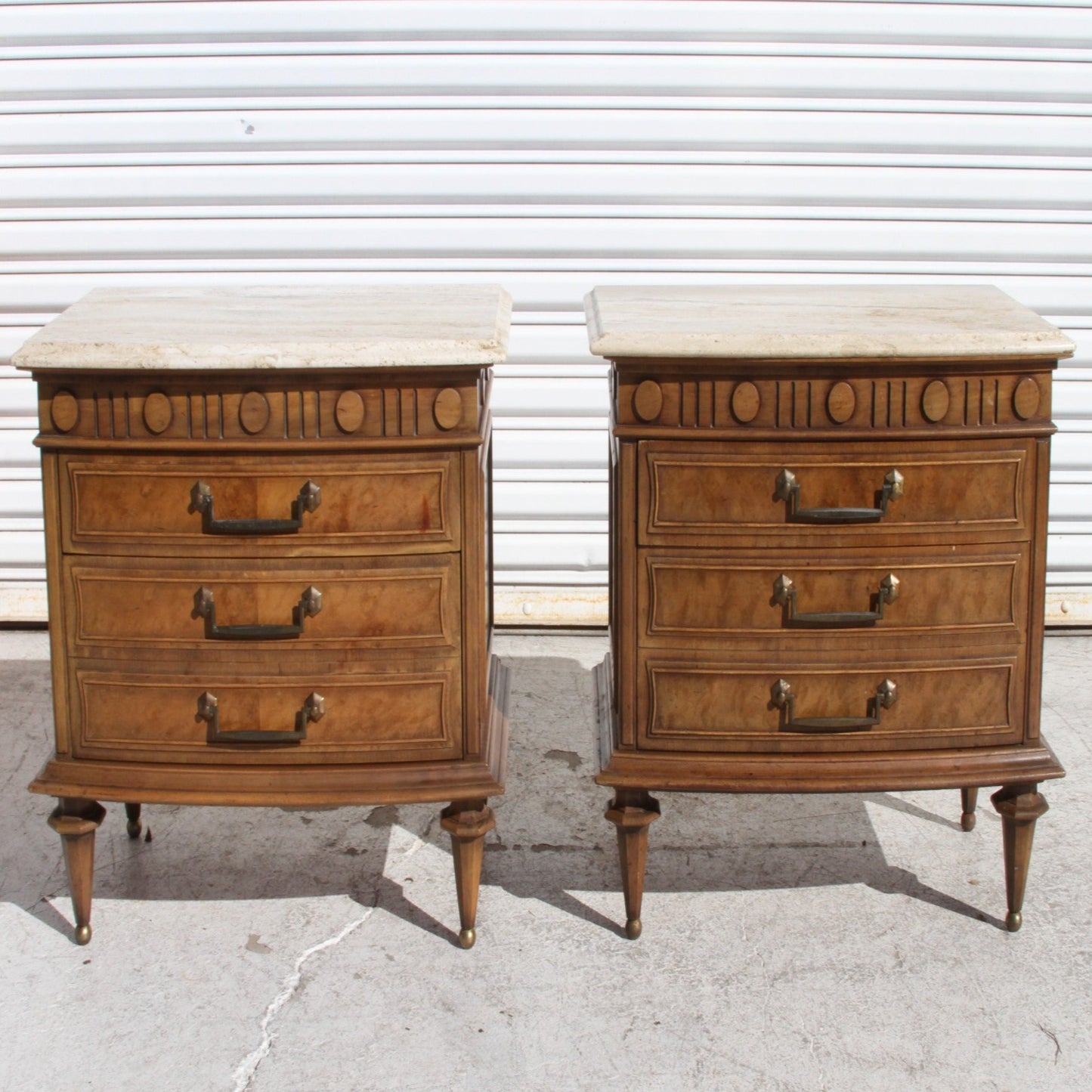 Upgrade your bedroom with these modern nightstands set of 2, featuring exquisite Italian Travertine marble tops. A perfect blend of style and functionality.