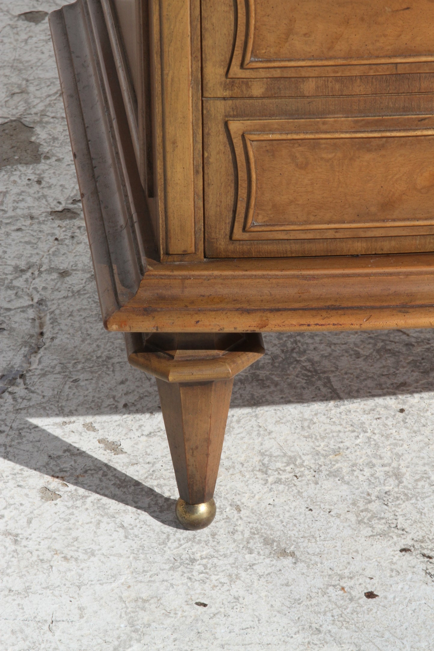 Italian Travertine marble top nightstands.