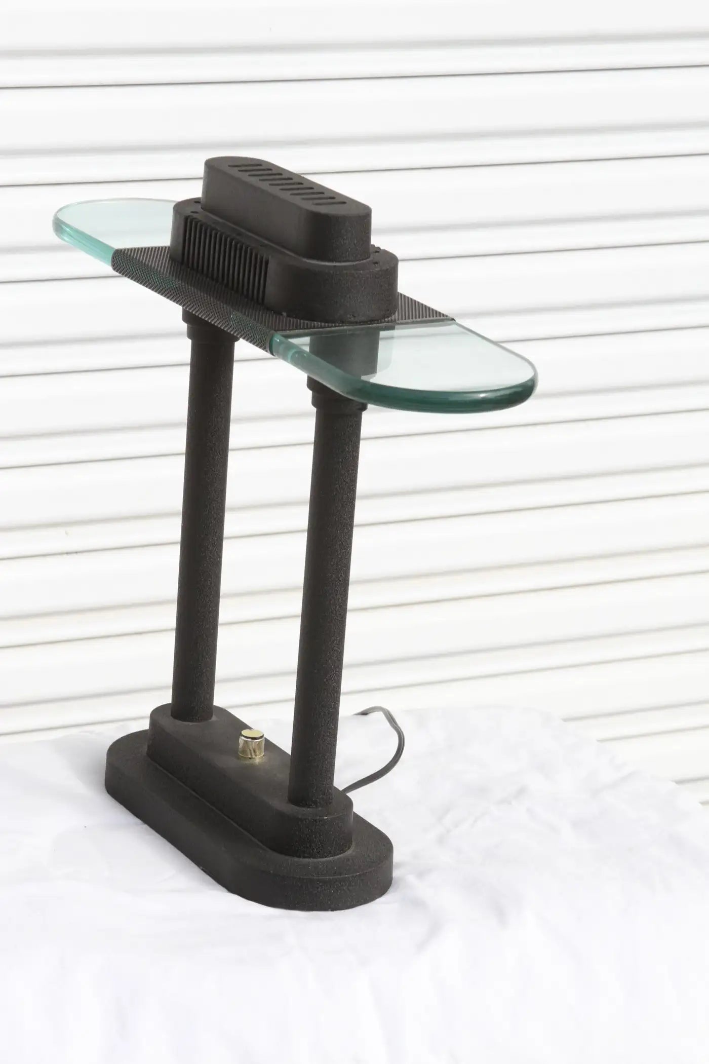 Robert Sonneman Style Black and Glass Table Lamp