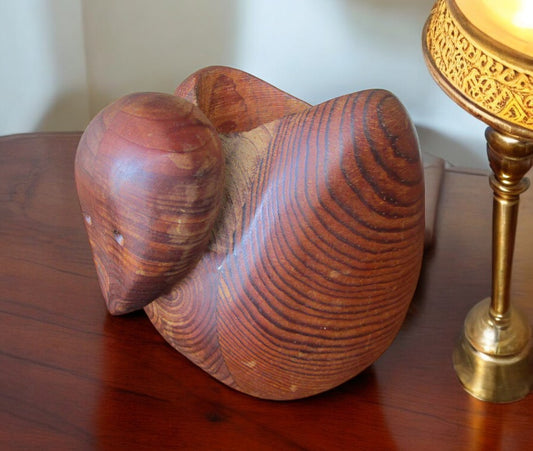 VINTAGE TEAK DUCK SCULPTURE BY DEBORAH BUMP